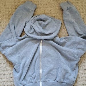 gray L  forever 21 cropped zip up hoodie